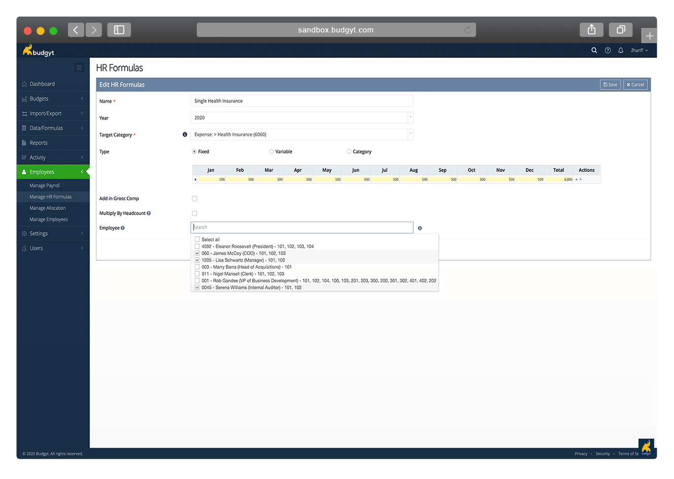 Employee Module: Allocate Employees and manage any HR formula